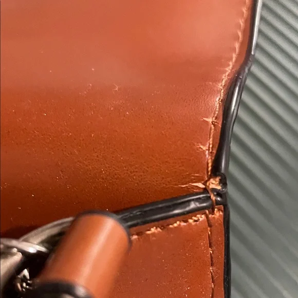 Zara Brown and White Chain Crossbody Bag - Picture 13 of 16